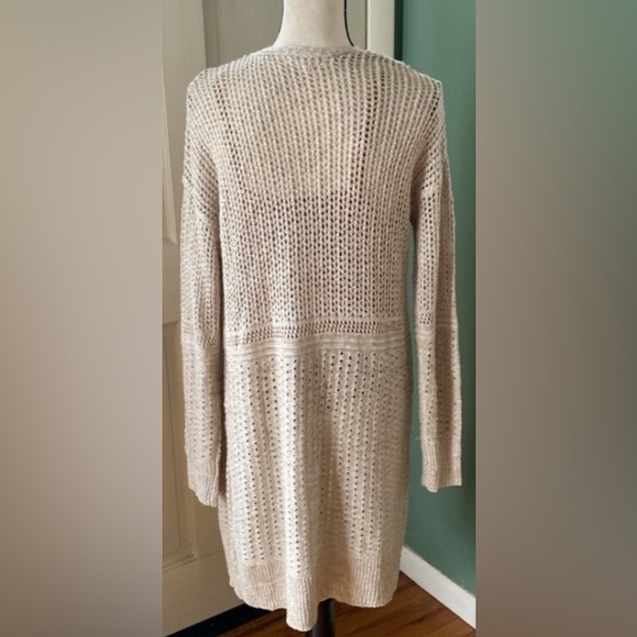 New women’s knitted open front casual work light brown cardigan sweater Sz M - Picture 5 of 8